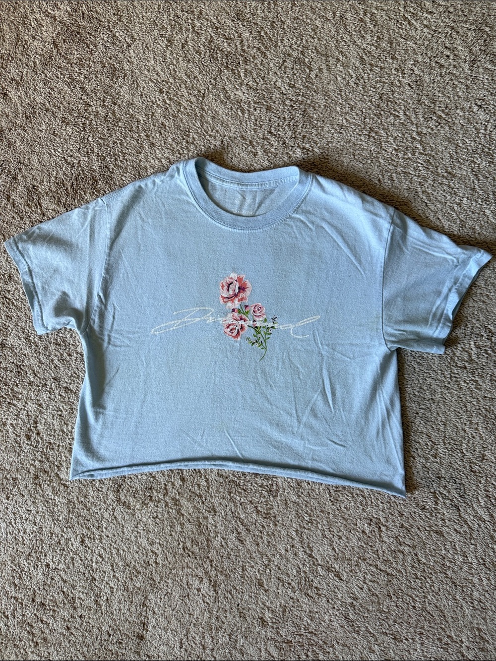 Women’s Diamond Supply Co Baby Blue Crop Top with Decal